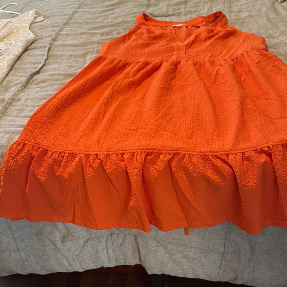Orange Ruffled Women's Skirt